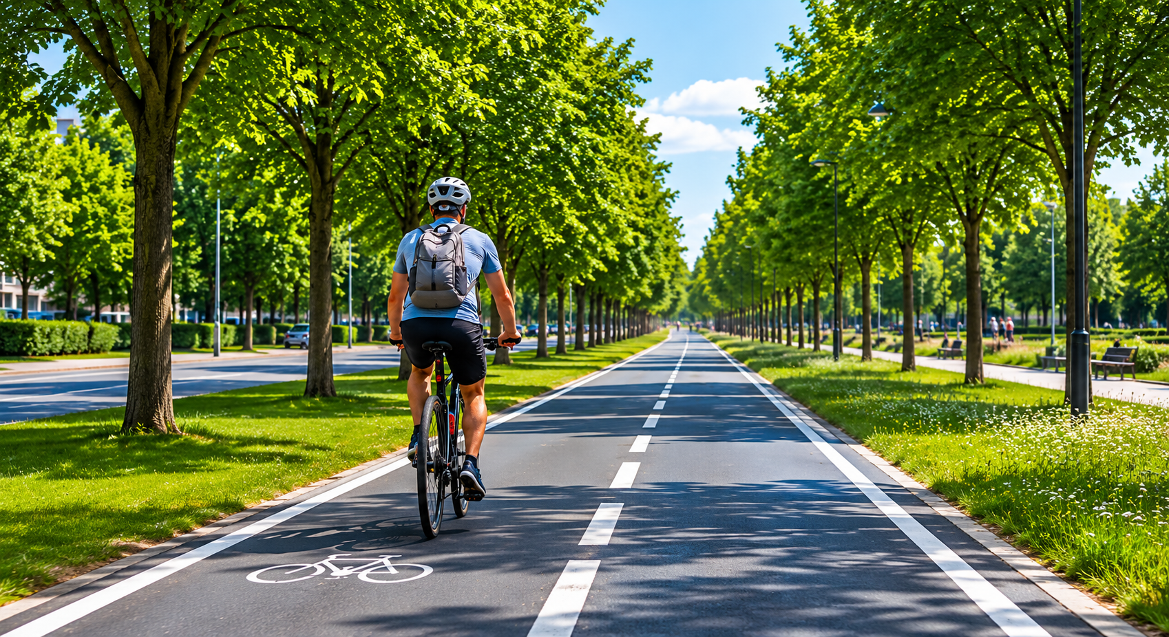 Fahrradfahrer auf einem Radweg